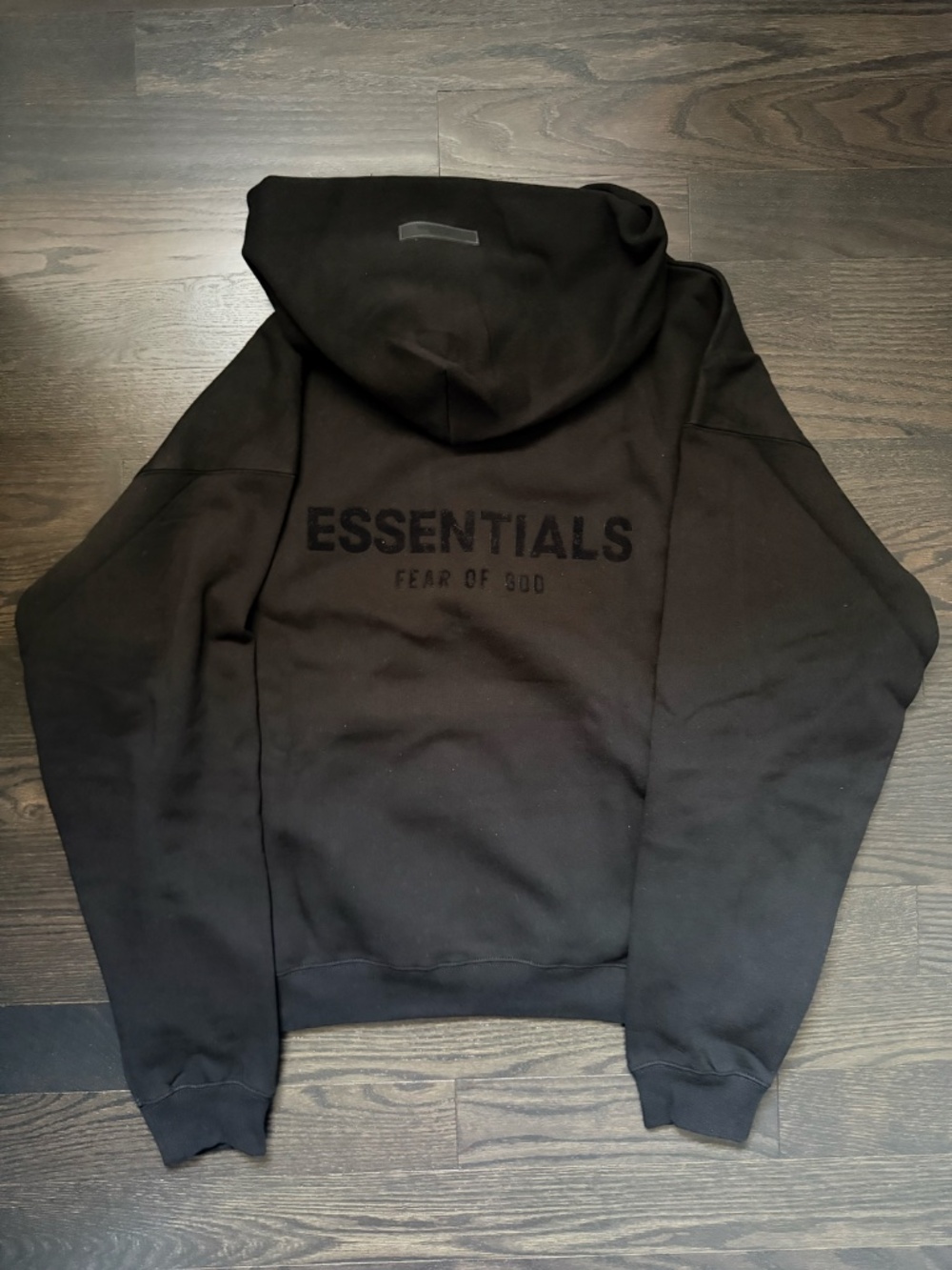 Fear Of God Essentials Hoodie SS22 Stretch Limo Black Size Large - Picture 4 of 5